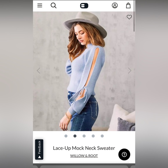 Willow & root lace-up mock neck sweater - Picture 7 of 9